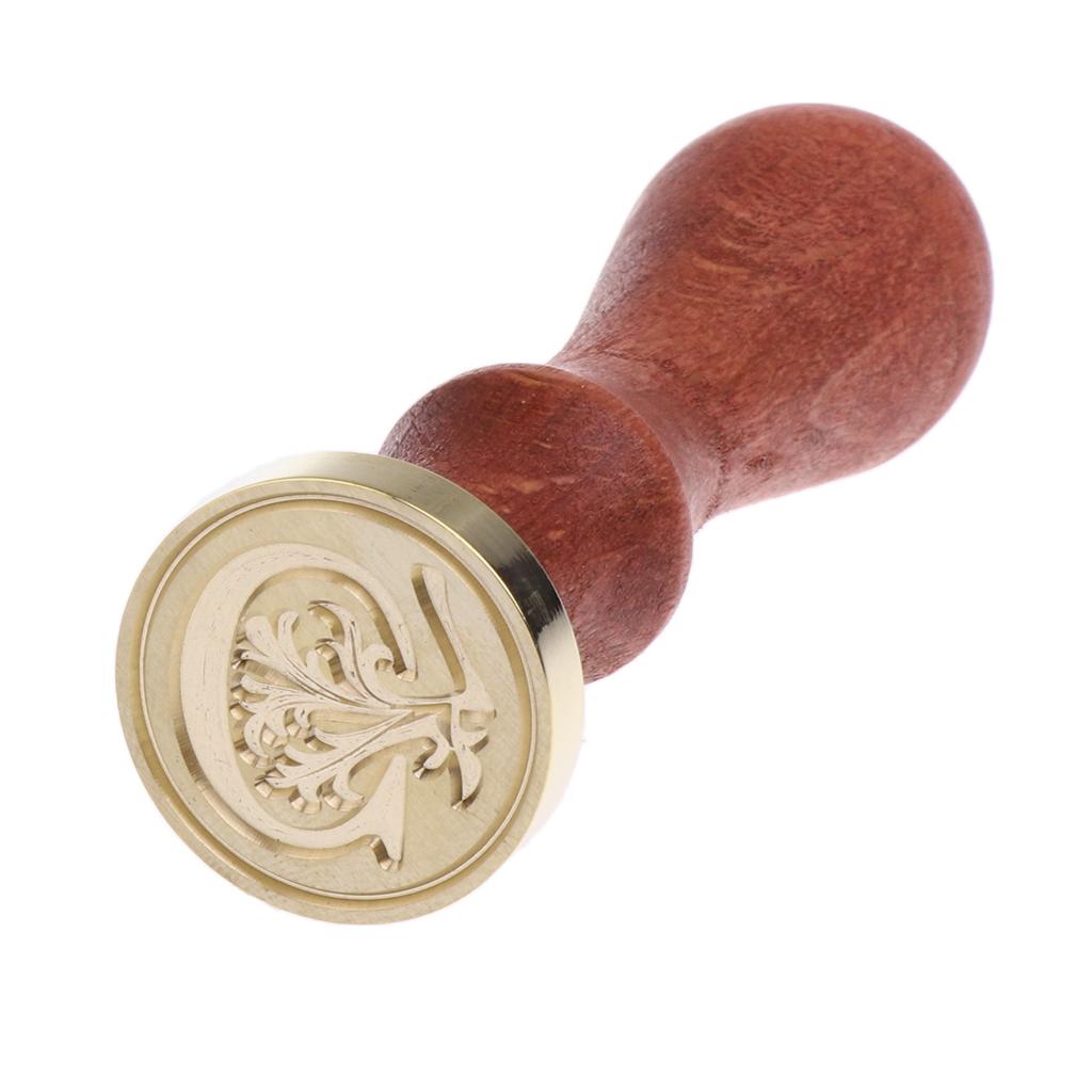Handmade Alphabet Letter Sealing Wax Stamp Wooden Handle for Wedding Invitation Scrolls