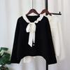 Autumn and Winter New Lace-up Bow Knitted Double-sided Cardigan Loose Temperament Sweater Jacket Women