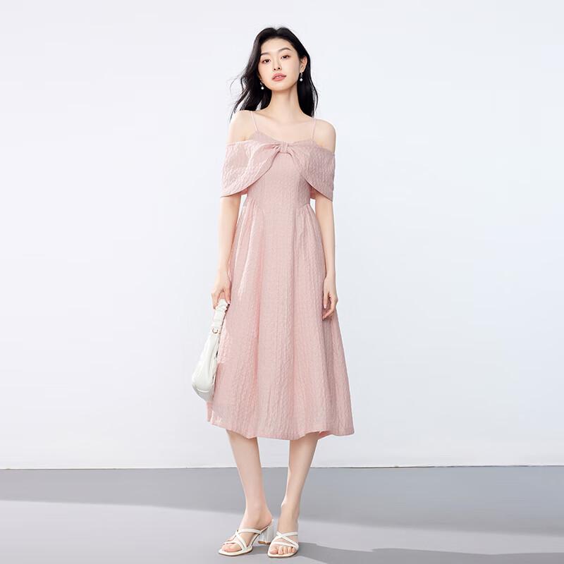 JOY SPEAKER 2025 Summer Off-Shoulder Elegant Midi Dress