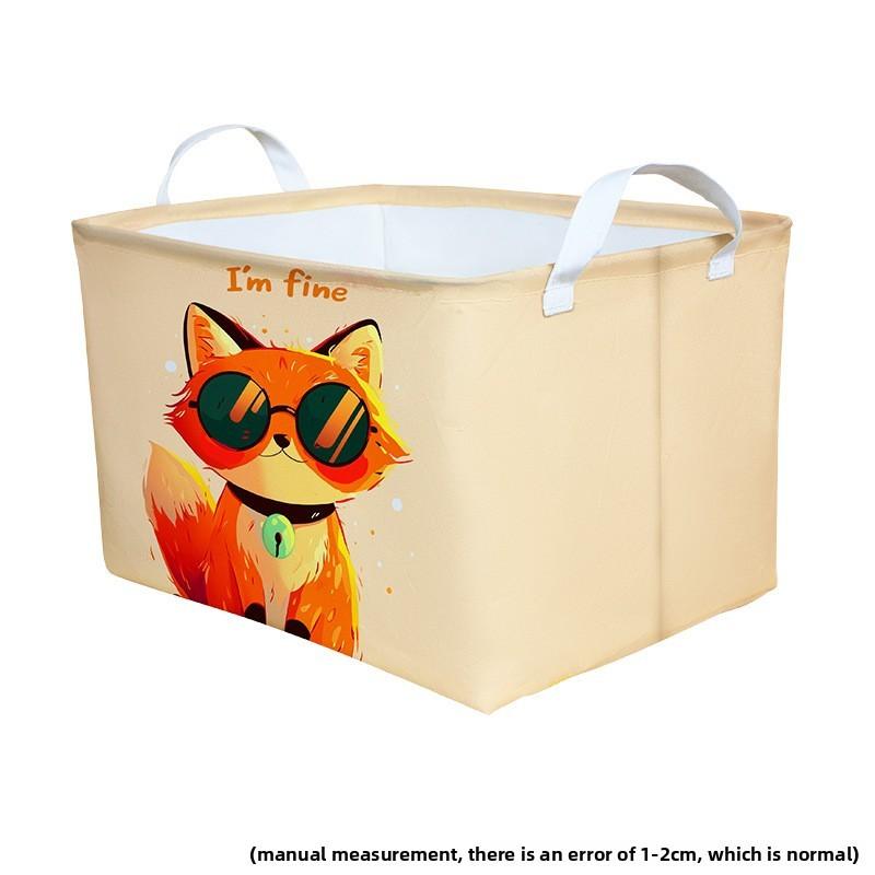 Canvas Cloth Collapsible Storage Basket For Dormitory Clothes And Toy Organization