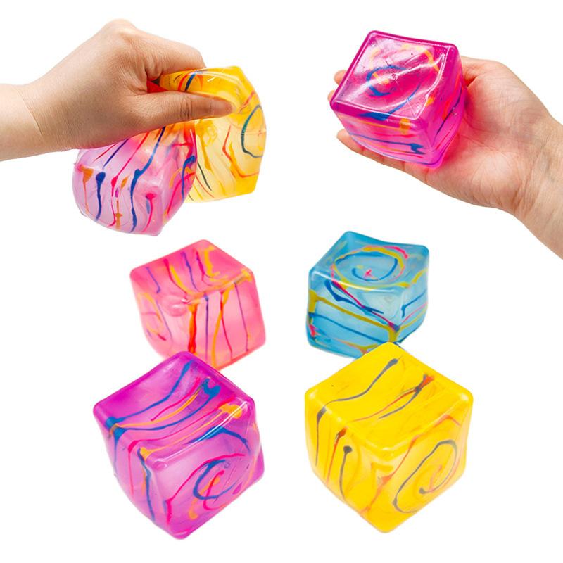 Stress Relief Toys Iridescent Ice Cube Malt Candy Squishy Slow Rising Fidget Toy Creative Decompression Gift for Kids