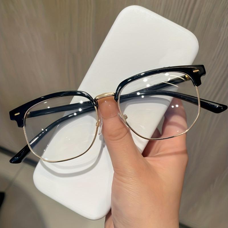 2pc Anti Blue Light Glasses Fashion Square Radiation Protection Eyeglasses HD Computer Metal Eyewear for Women and Men