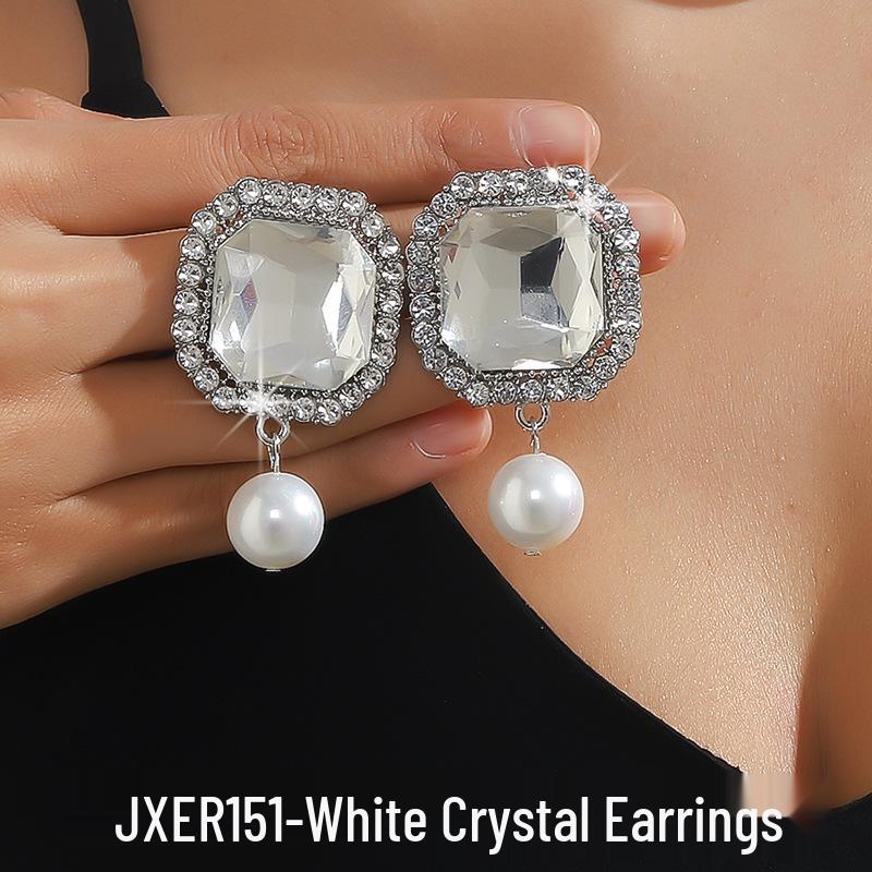 

Роскошный многослойный чокер с геометрическим дизайном из искусственного жемчуга и кристаллов, серьги и красочный преувеличенный набор ожерелий