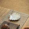 Ceramic Ginkgo Leaf Incense Insertion Tray, Creative Home Living Room Bedroom Decor, Indoor Sandalwood, Line Incense Burner, 1Pc
