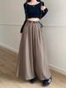 2026 New High-Waist A-Line Chic Long Suit Half-Skirt for Women - Spring/Autumn Korean Style Slimming Umbrella Skirt
