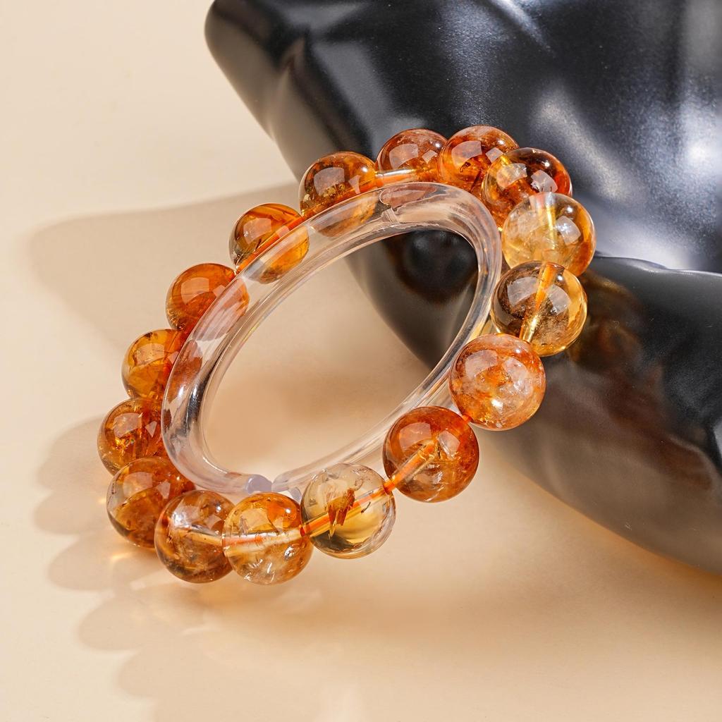 Mei Zhuo Natural Yellow Ametrine & Rainbow Crystal Bracelet