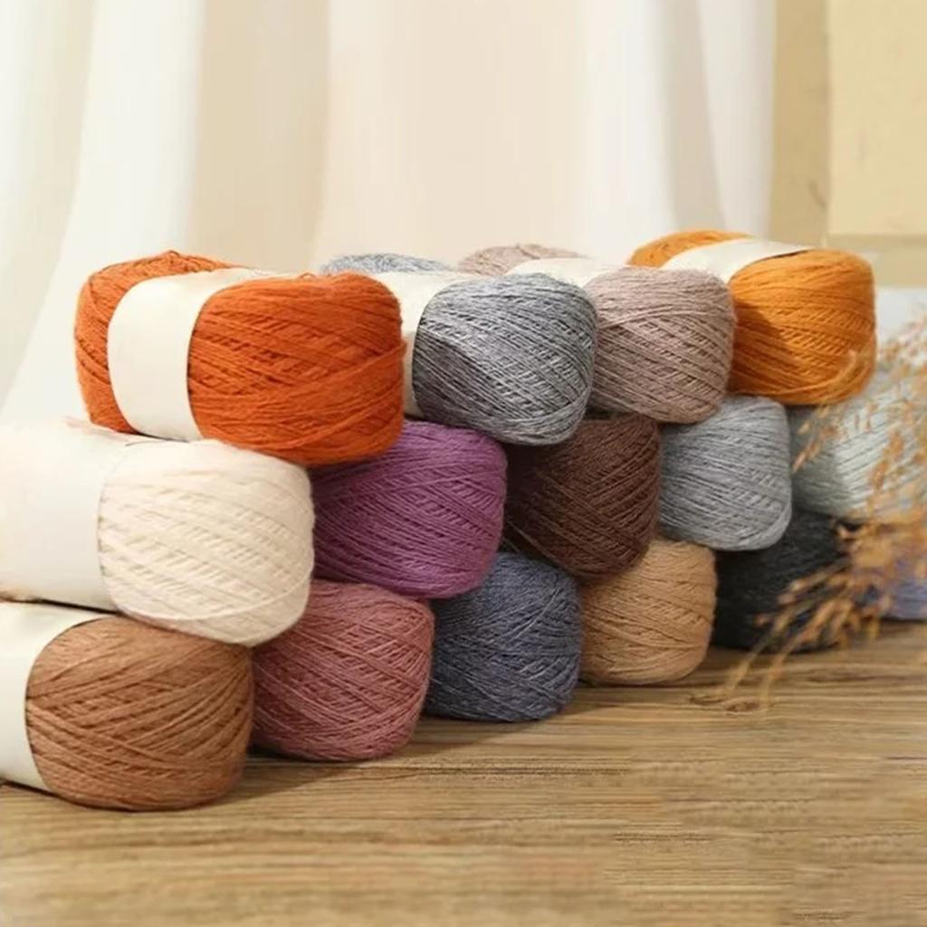 Hand Crochet Thread for DIY Weave Knitwear Long Thin Yarn Roll Mohair Yarn Soft Wool Knitting Scarf Cashmere Yarn Warm
