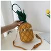 New Personalized Pineapple Shape Women's Messenger Bags Small Fresh Teenager Girl Single Shoulder Bag Foreign Flavour Woven Rivet Lock Chain Round Bag