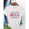 Women's Plus Size HOLA Floral Print T-Shirt Casual Round Neck Short Sleeve Summer Top
