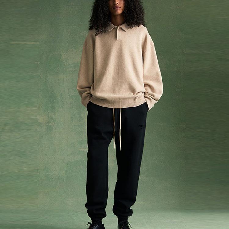 Fear of God Essentials FW23 Knit Polo Shirt 'Gold Heather' Men's 192BT232183F