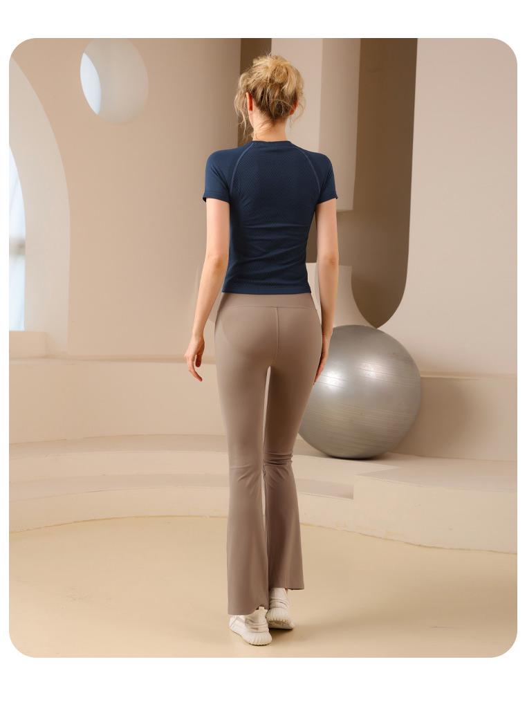 Cross-Border Slimming Quick-Dry Sport T-Shirt - Elastic, Breathable, Short-Sleeve, New Style Yoga Top