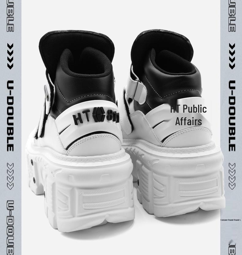 Summer Cross-border Platform Punk Boots: Unisex Thick-soled, Height-increasing High-top Shoes.