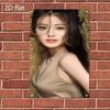 Metal Wall Art Sign Floral Portrait Female Wall Decor for Home Bar Cafe Holiday Gift