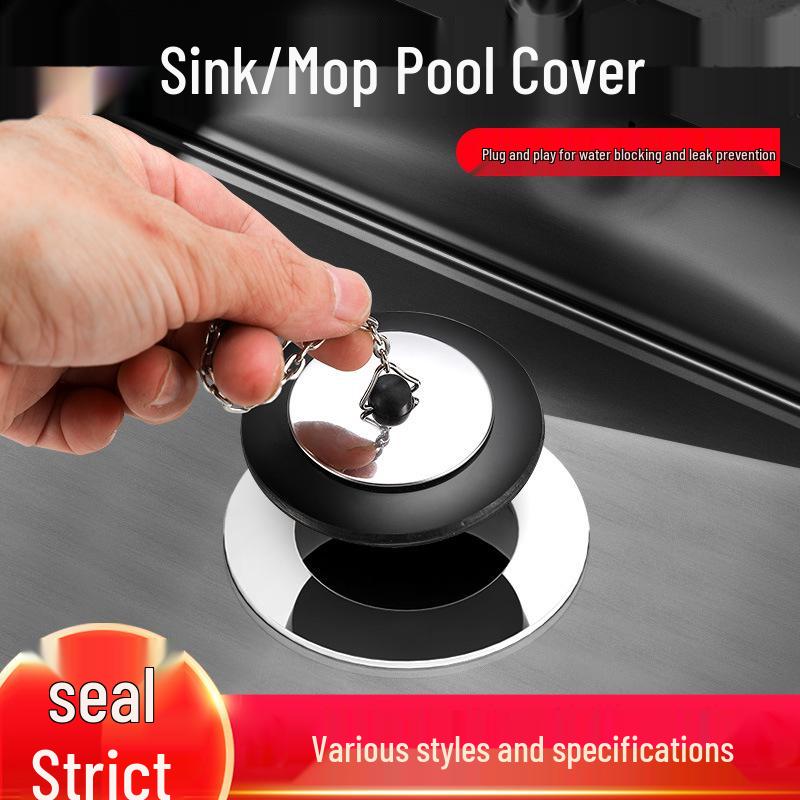 Universal Rubber Drain Stopper for Sinks, Bathtubs, and Pools