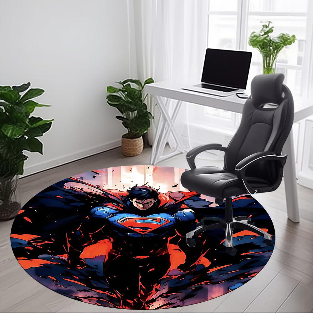1pc Superhero Office Round Area Rug, Under Office Chairs Bedroom Living Room Home Decor, Room Deco, Available in Various Sizes