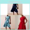 Elegant Red Sleeveless Dress With Ruched Polyester Fabric For Business And Party Wear