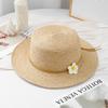 Girls Floral Ribbon Straw Hat Summer Breathable Sun Hat Women Fashion UV Protection Woven Cap