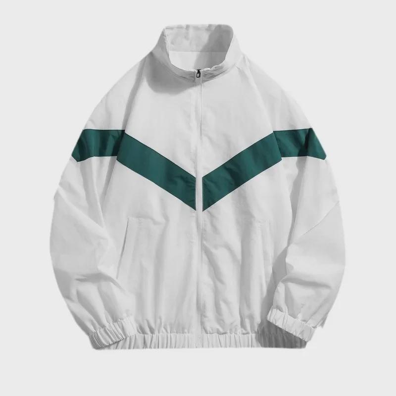 Herrenjacke mit Stehkragen und reflektierenden Streifen – trendiger Windbreaker für Frühling/Herbst für lässige und sportliche Looks