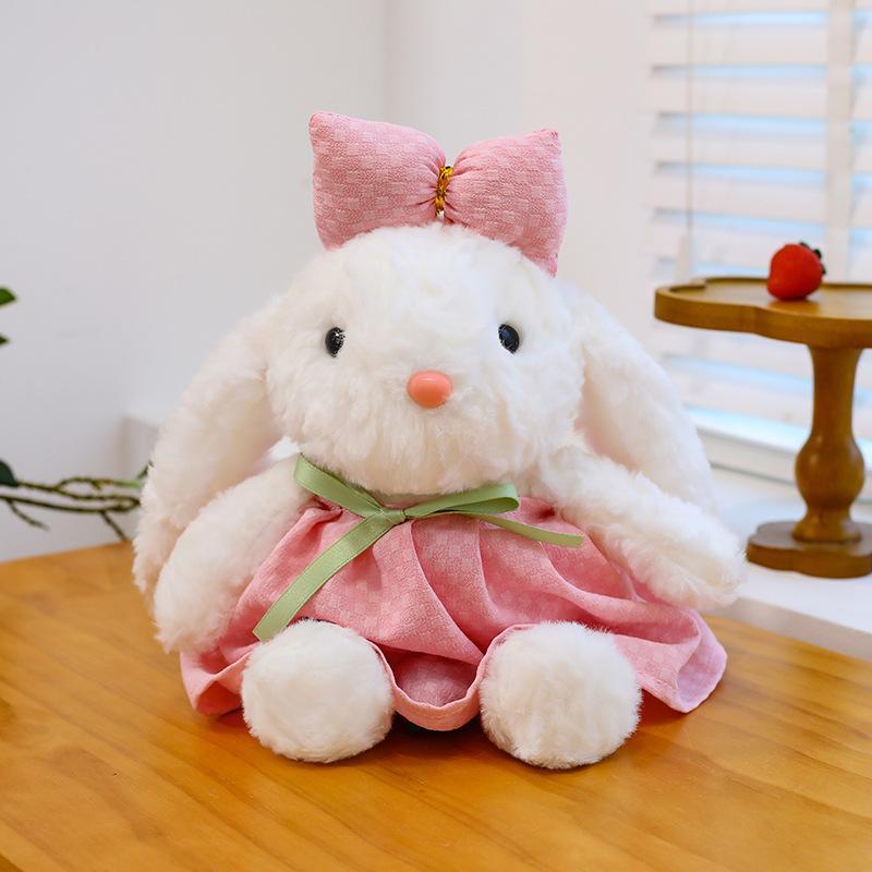 New flower skirt lop-eared rabbit plush toy doll cute dressing rabbit eight-inch doll girl gift