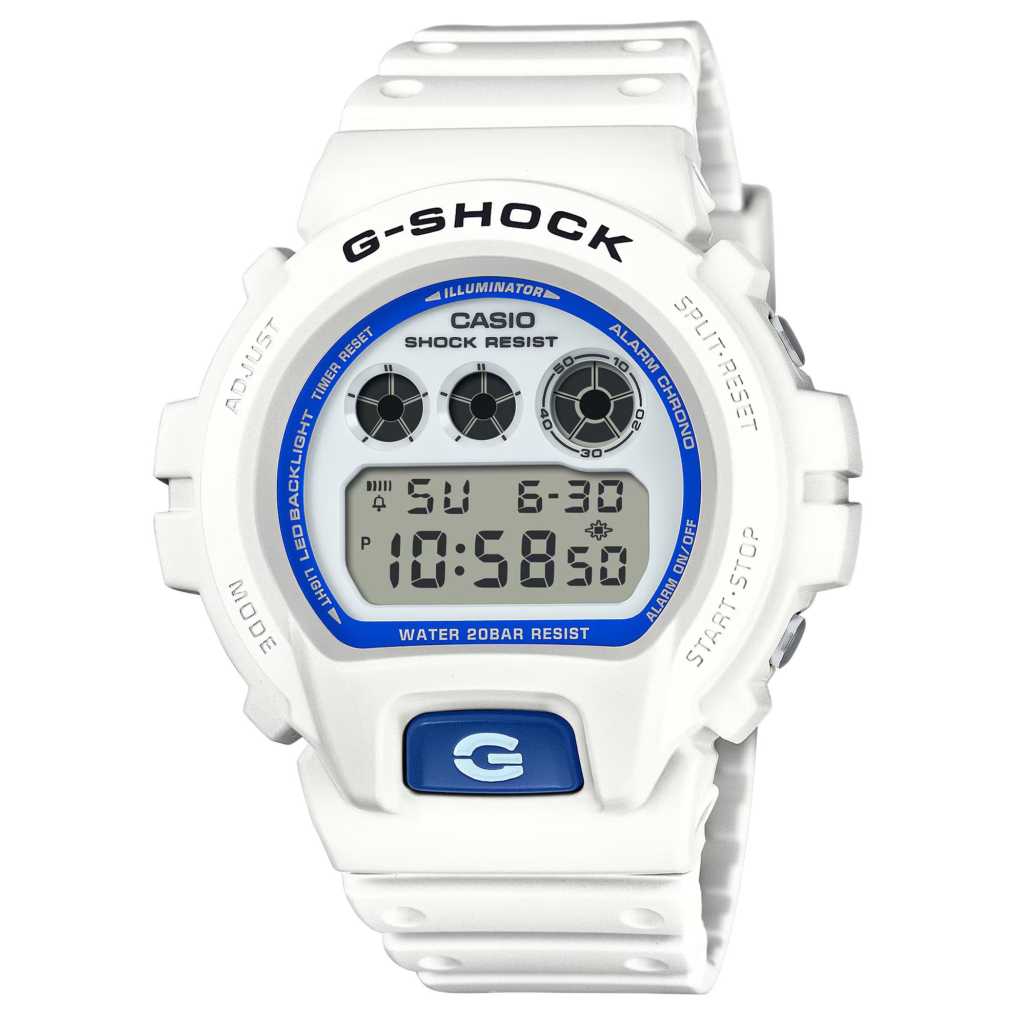CASIO DIGITAL  Quartz Movement Resin Strap Watch Men s Watches White Dial DW-6900HDS-7 White Dial