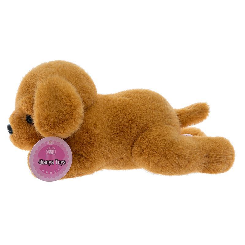Golden Retriever Puppy Plush Toy in Lying Pose - Adorable and Soothing Companion Doll
