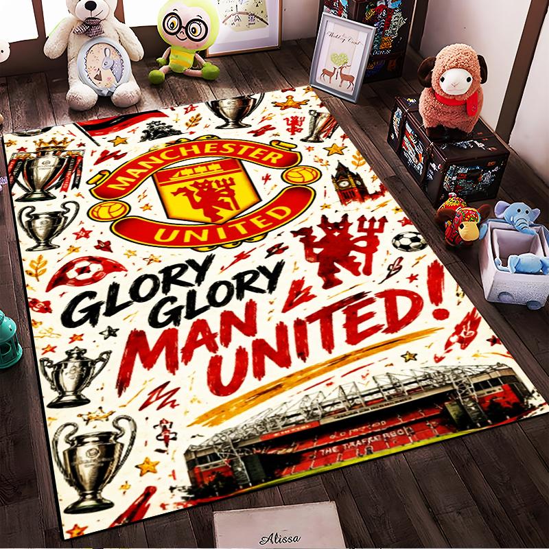 Manchester United Designed floor mat, suitable as a non-slip mat for the living room or bedroom sofa