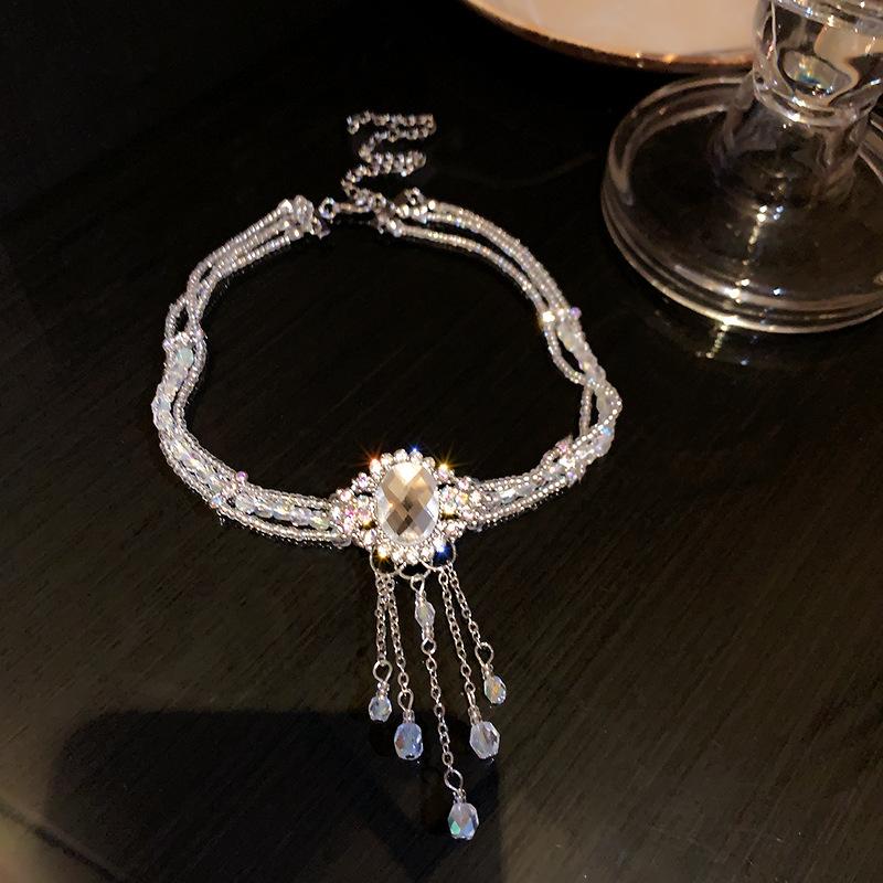 1PC Japanese and Korean Style Luxury Fashion Exaggerated Multi-layer Fringed Neck Necklace