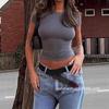 Women's Plain-coloured Fitted Short-sleeved T-shirt Women's Fashionable Casual Base Layer Top