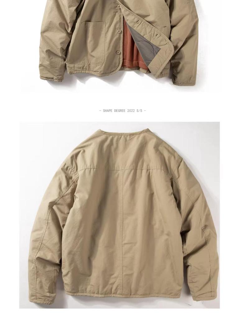 Winter Japanische Paare Baumwollgepolsterte V-Ausschnitt Strickjacke