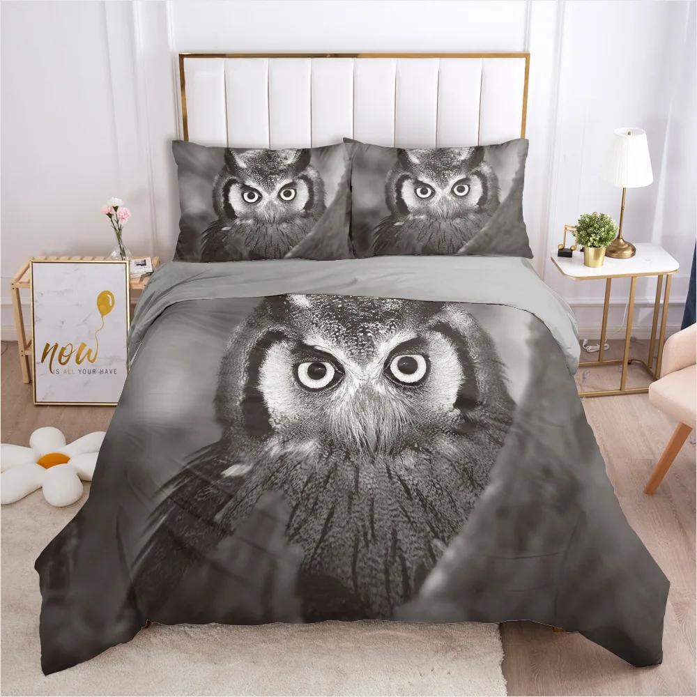 

Ropa De Cama Bed Comforter Set Luxury King Size Owl Bedclothes Cover Set For Beds Home Textile Double Size 228X228 High Quality EU single(135x200cm)