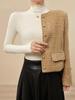 Women's Modal Half-High Neck Base Layer Top, Slim Fit, Ruffle Trim, Long Sleeve Inner Wear for Spring, Autumn, Winter 2025, High-Quality Feel