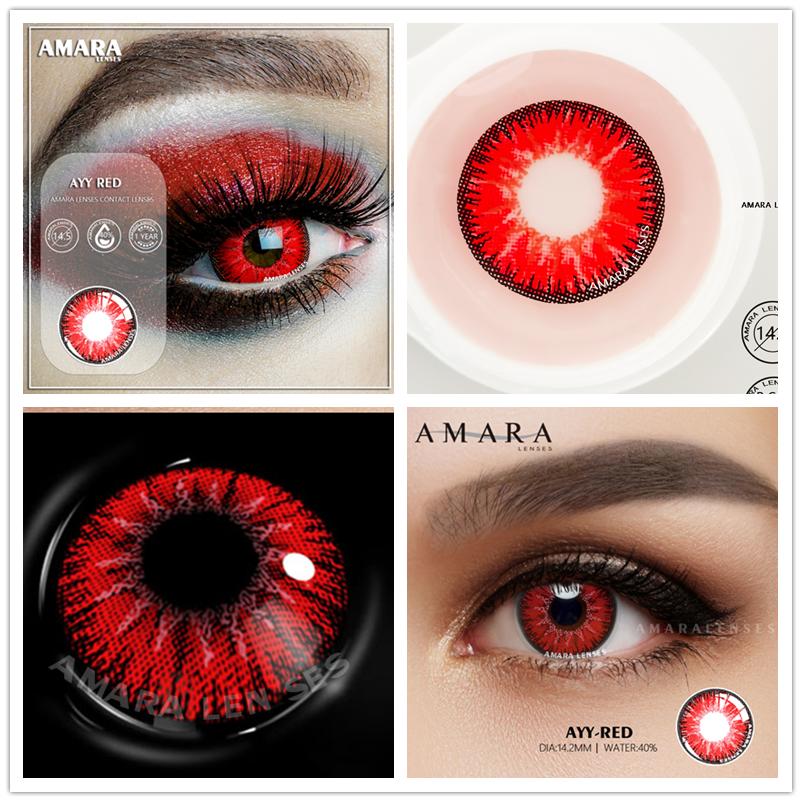 AMARA 2 Stück Cosplay Anime Augen Linsen für Augen AYY Serie Make-up Sharingan Beauty Kontaktlinsen Augenkosmetik Farblinse Augen