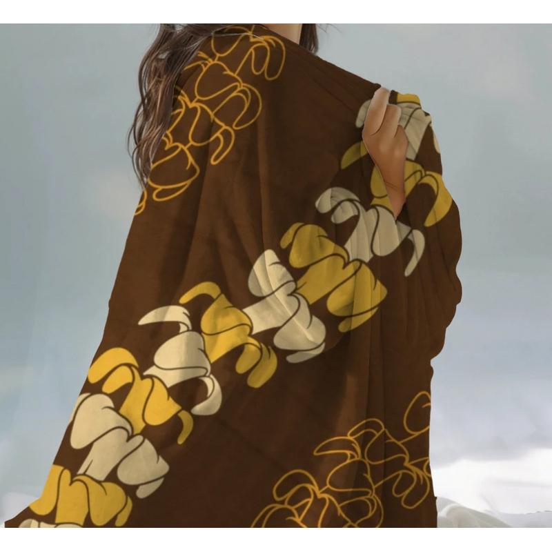 Pacific Island Hawaiian Lei Plush Swing Blanket | Digital Print, Polynesian Design, Island Home Comfort - Suitable for Sofa, Bed 70x100cm