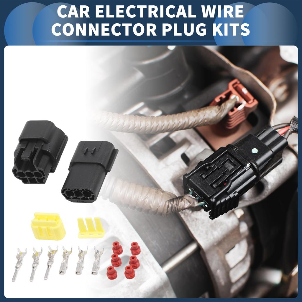 INFINAUTO 1 Set 3 Pin Car Electrical Wire Connector Plug Kit 1.8mm Series Car