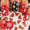 Stylish Snowflake Pattern Solid Color Nail Sticker Fingernail Decal