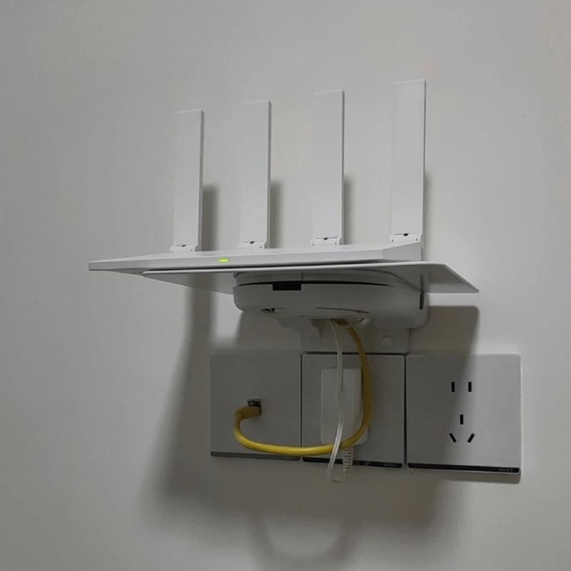 Wall Router Shelf Outlet Placement Holder For Routers And Media Boxes Strong Adhesive Bracket For Desktop Management