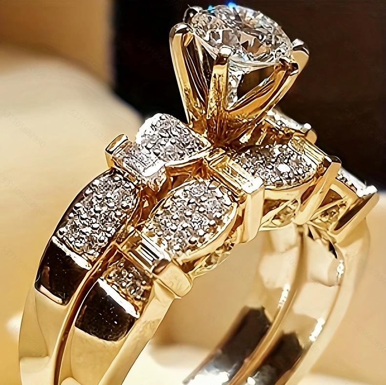 Three Heroes Luxury Zirconia Stackable Women's Couple Ring