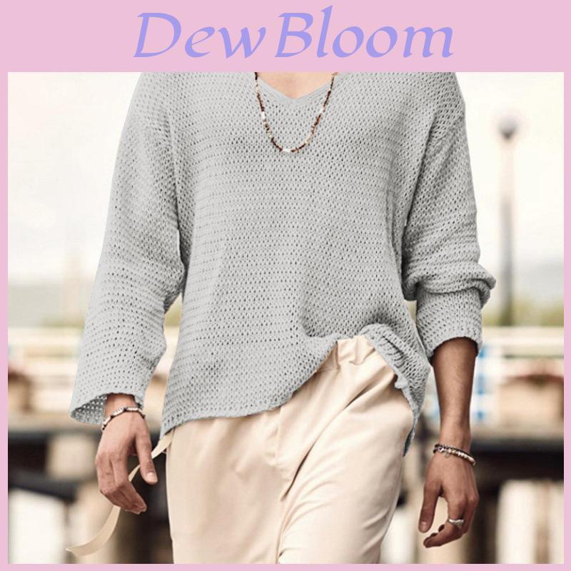 Vintage Japan Style Knit Sweater With Vneck Long Sleeves For Casual Youth Fashion