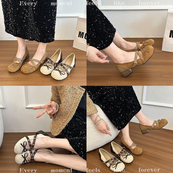 Cross-matching Women's Fashion Single Shoes 2025 Bar Shoe Skirt New Retro Buckle Inner Height Increase Summer Shoes Versatile Metal