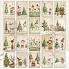 20pcs Vintage Cute Christmas Paper Postcards - Christmas junk journal paper,Collectible Decorative Painting Cards