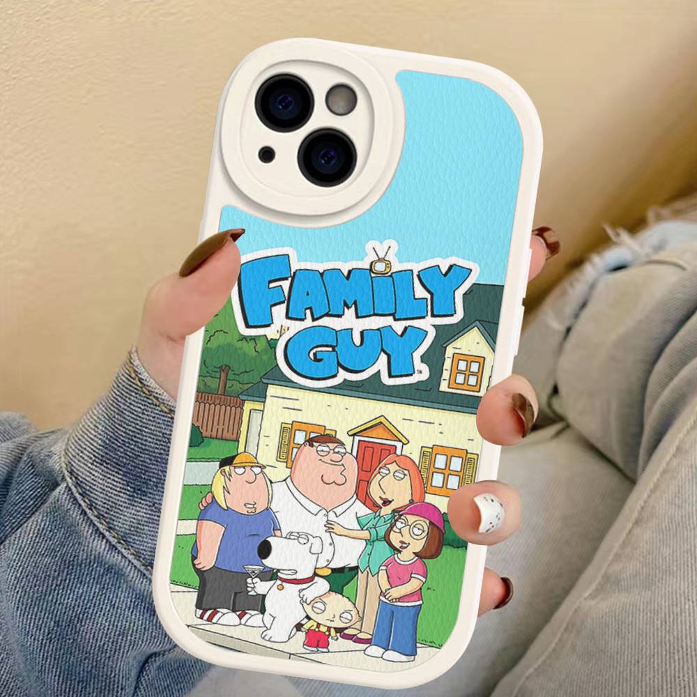 Aesthetic F-Family G-Guy Leather Phone Case For IPhone 16 15 14 13 12 11 Pro Max Plus Shockproof Cover