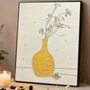 Yellow Vase with Flowers Pearl Art Kit with Frame 3D Sparkling Canvas Painting Elegant Luxury Room Wall Decor Art Gift for Home Decoration