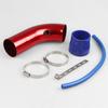 Universal Aluminum Alloy Air Intake Kit Blue Pipe Diameter 3" +Cold Air Intake Filter+ Clamp+ Accessories