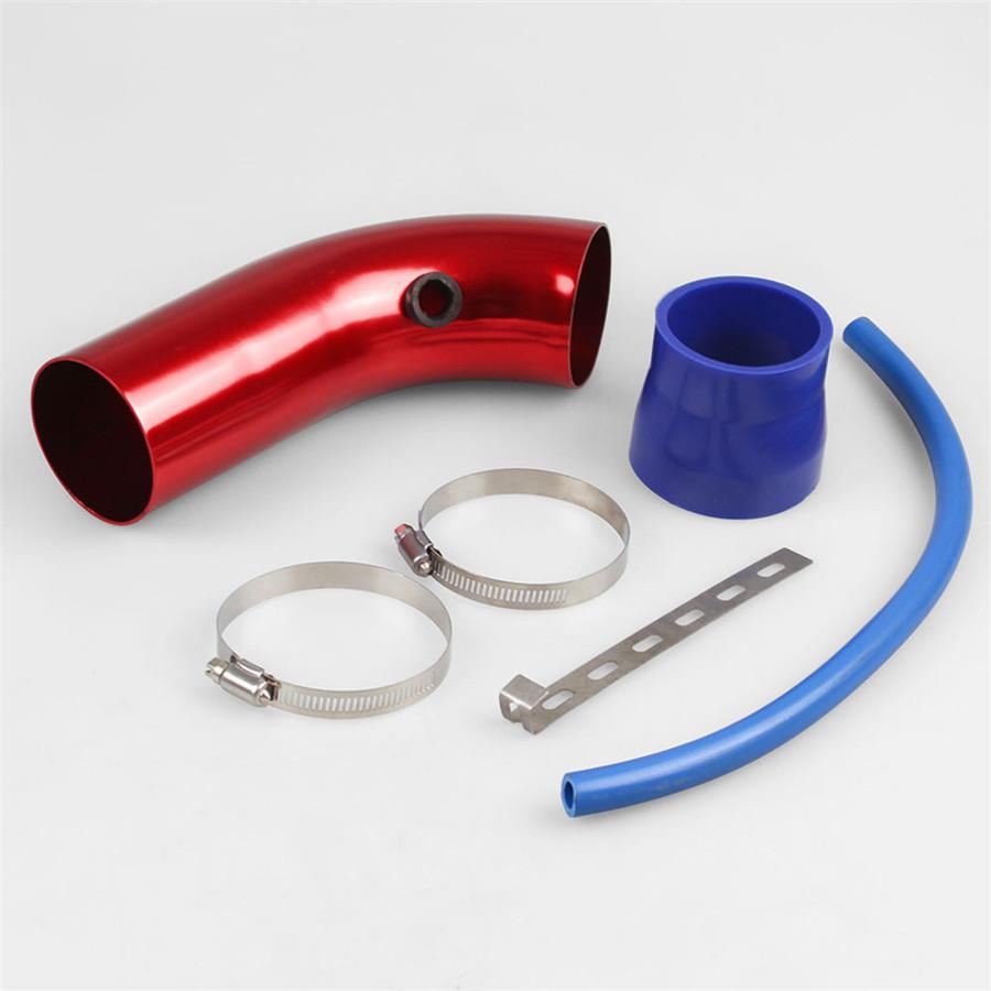Universal Aluminum Alloy Air Intake Kit Blue Pipe Diameter 3" +Cold Air Intake Filter+ Clamp+ Accessories