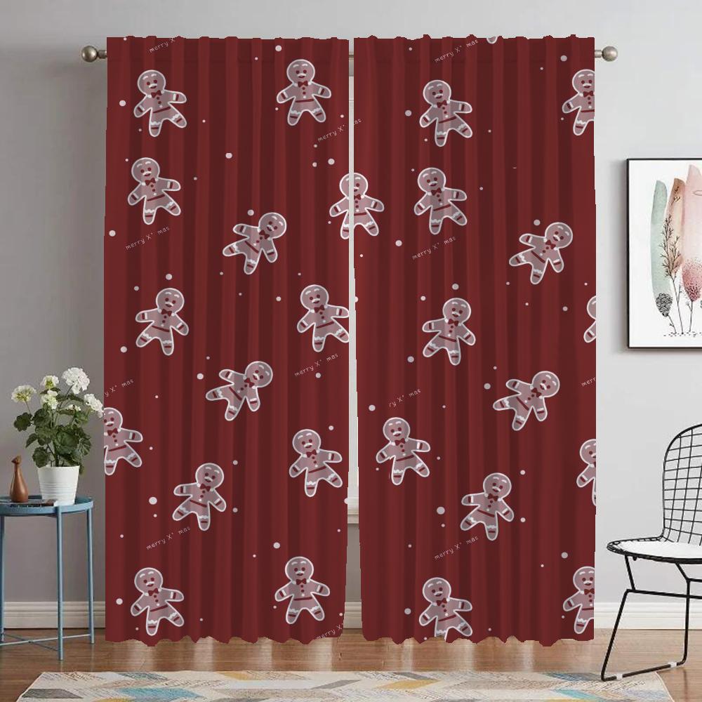 

Christmas Blackout Curtain for Room 2 Panel Halloween Decoration Kitchen Curtains 2 Pieces Home Interior Curtains Partition W50xH70cmx2pcs-CL