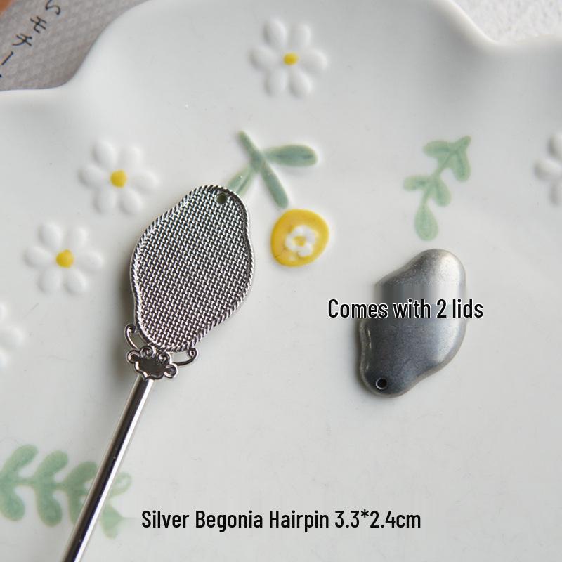 Handwoven Song Brocade Blue-Dyed Fabric Embroidery Cloth with Medium Hairpins - New Chinese Design, DIY Accessories, Double Lid