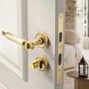 Golden Bedroom Door Lock Indoor Split Lock Zinc Alloy Door Handle Silent Locks Wood Door Safety Locks Doors Hardware Accessories
