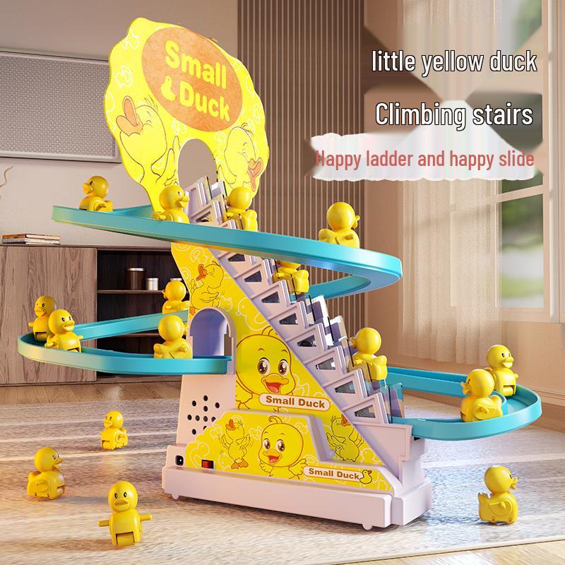Electric Little Yellow Duck Climbing Stairs Educational Toy for Children