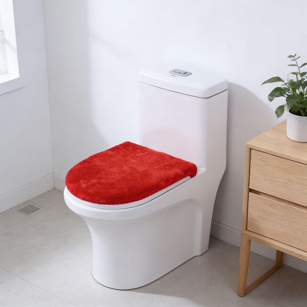 Thickened Toilet Seat Cover Solid Color Toilet Dust Cover Toilet Lid Cover  Bathroom Decorative