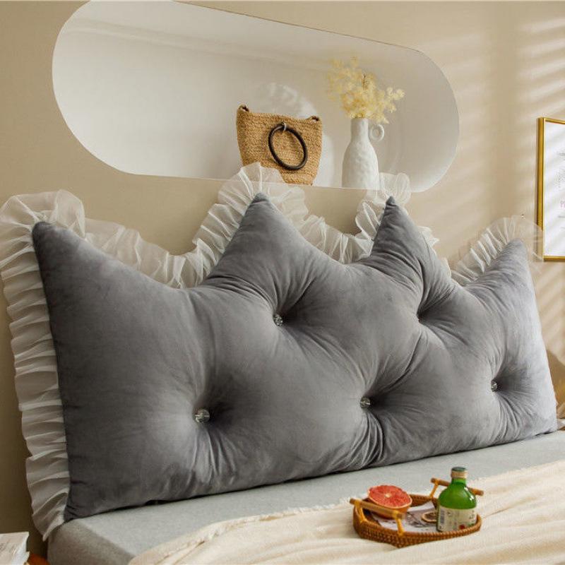 Princess Backrest Cushion: Soft Crystal Velvet, Removable & Washable Pillow for Tatami Bed